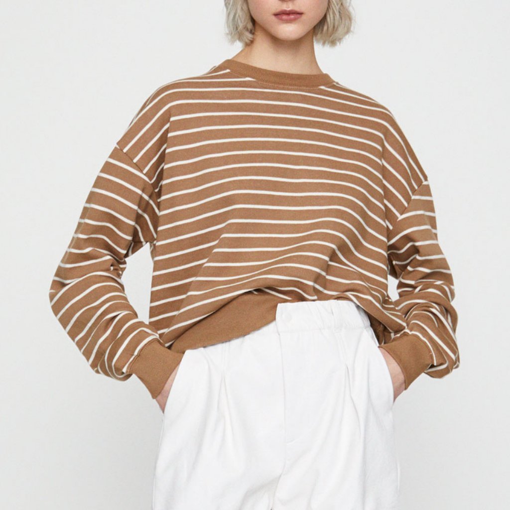 Pull&Bear Basic Stripe Print Sweatshirt
